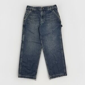 Vintage Abercrombie & Fitch Workwear Carpenter Jeans Men 32x28 Baggy Made In USA